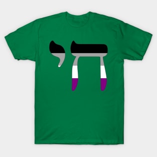 Chai - Jewish Life Symbol (Ace Pride Colors) T-Shirt